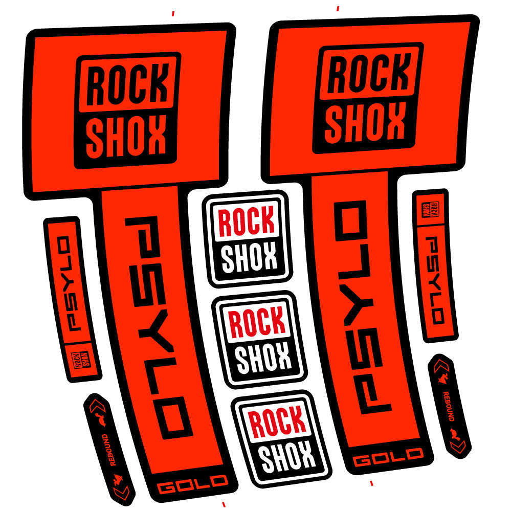 Stickers RockShox Psylo Gold 2025 compatibles - Autocollants fourche VTT