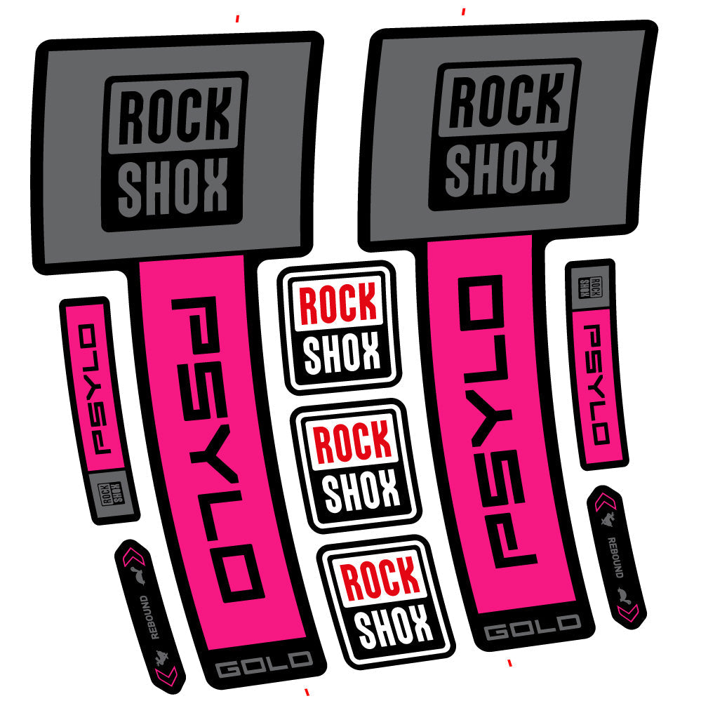 Stickers Rock Shox Psylo Gold 2025 compatibles Autocollants fourche VTT 29"