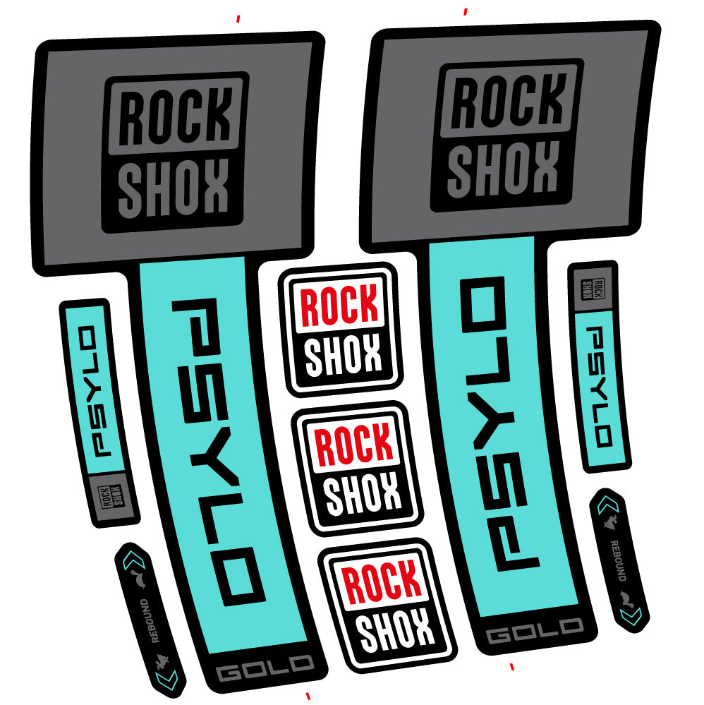 Stickers RockShox Psylo Gold 2025 compatibles - Autocollants fourche VTT