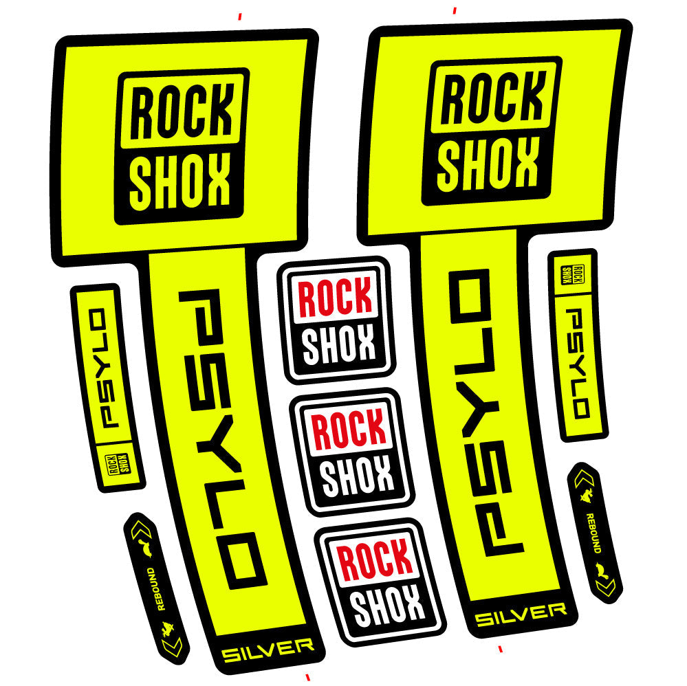Stickers RockShox Psylo Silver 2025 compatibles - Autocollants fourche VTT