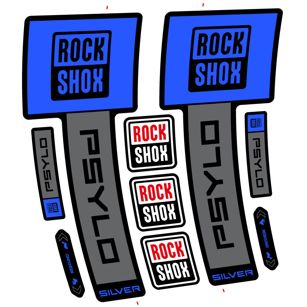 Stickers RockShox Psylo Silver 2025 compatibles - Autocollants fourche VTT
