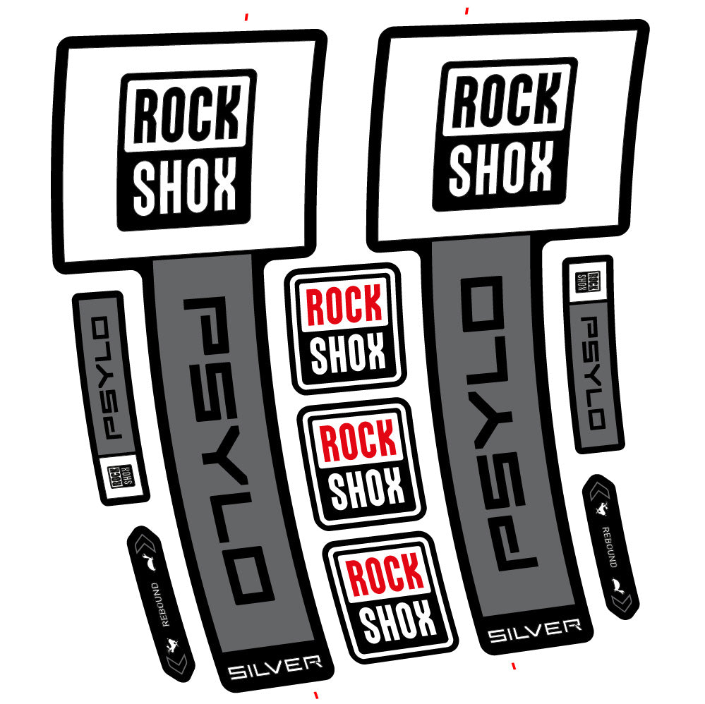 Stickers RockShox Psylo Silver 2025 compatibles - Autocollants fourche VTT