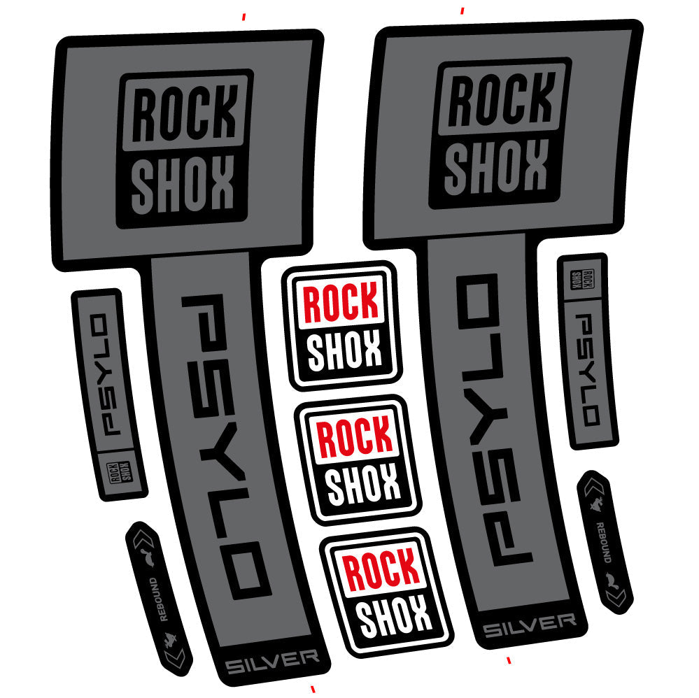 Stickers RockShox Psylo Silver 2025 compatibles - Autocollants fourche VTT