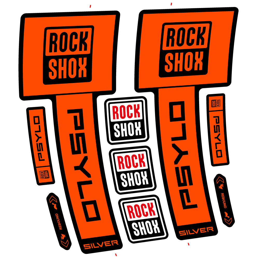 Stickers RockShox Psylo Silver 2025 compatibles - Autocollants fourche VTT