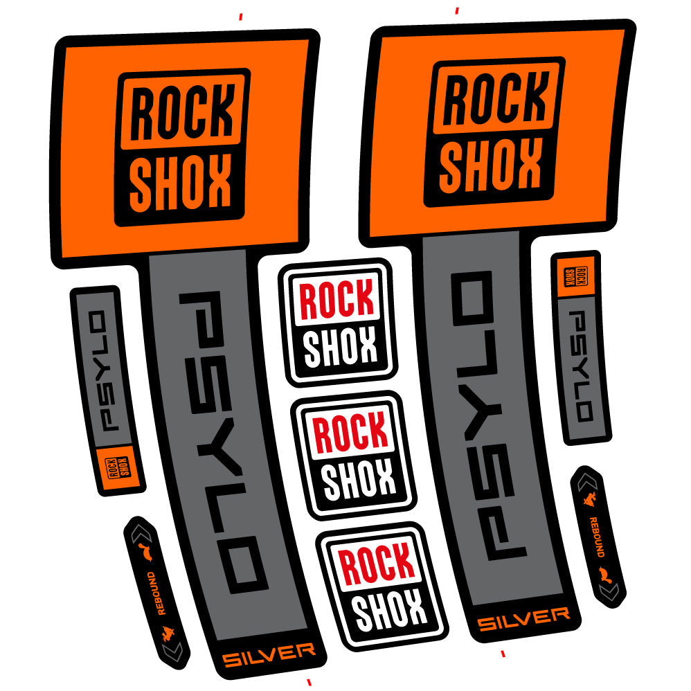 Stickers Rock Shox Psylo Silver 2025 compatibles Autocollants fourche VTT 29"
