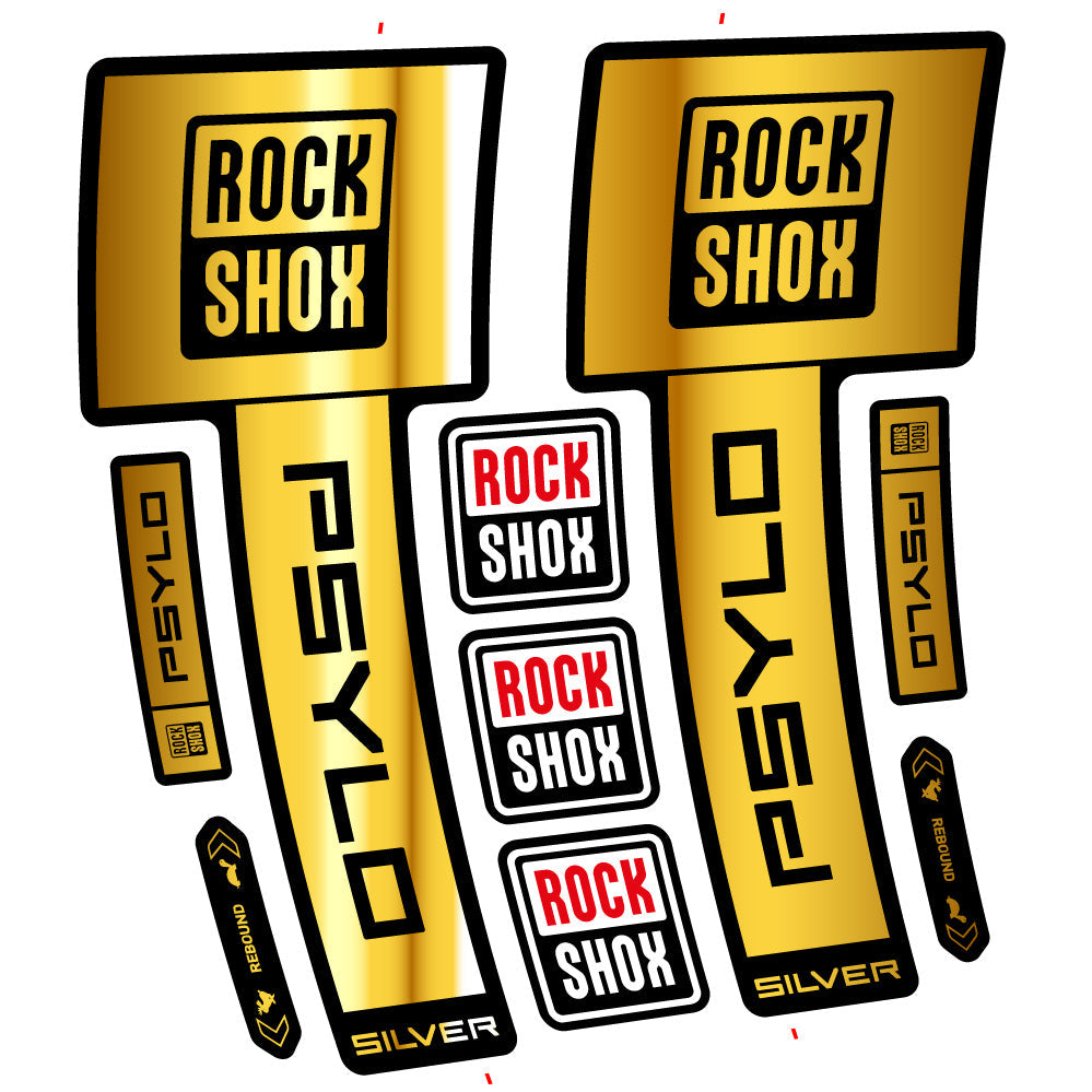 Stickers RockShox Psylo Silver 2025 compatibles - Autocollants fourche VTT