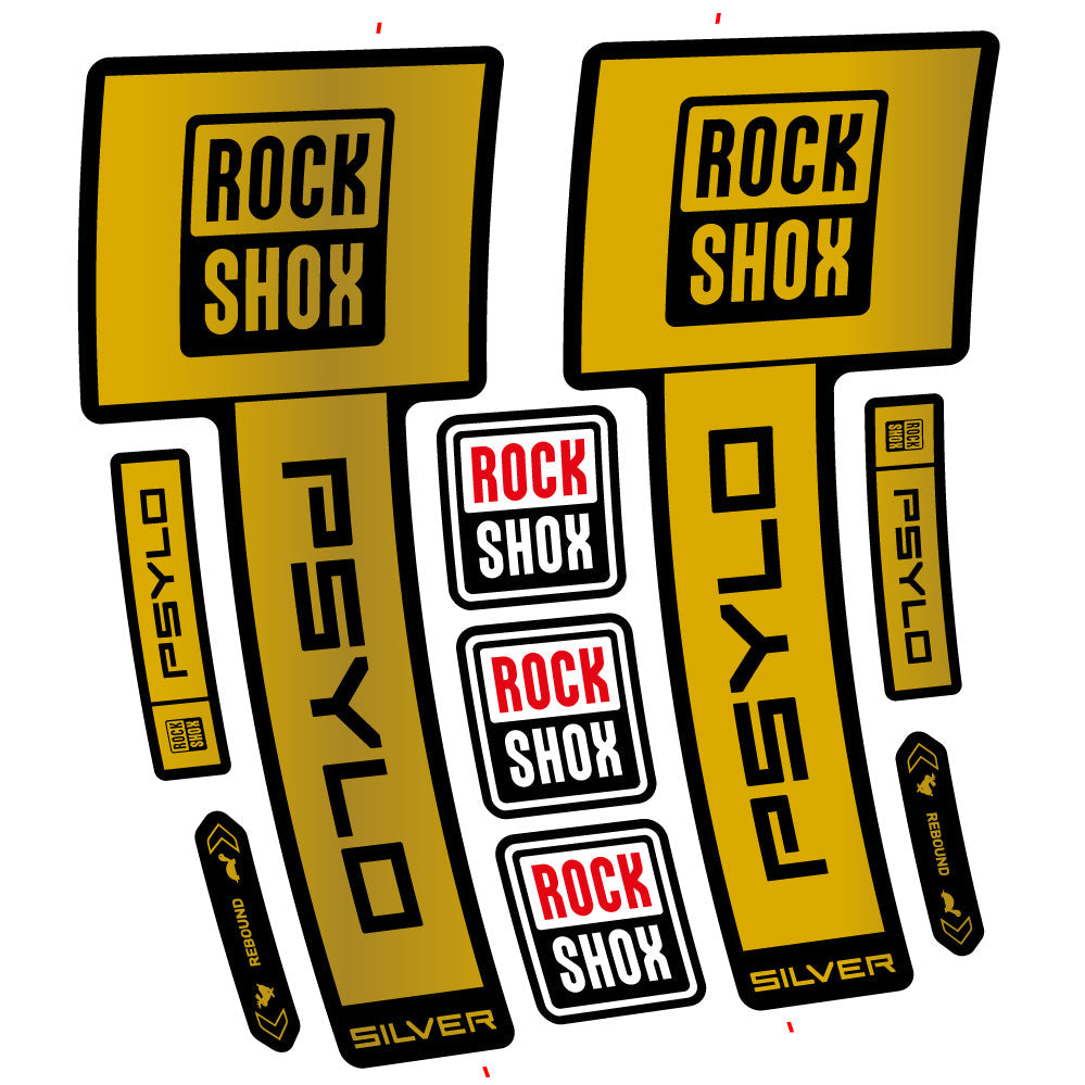 Stickers RockShox Psylo Silver 2025 compatibles - Autocollants fourche VTT