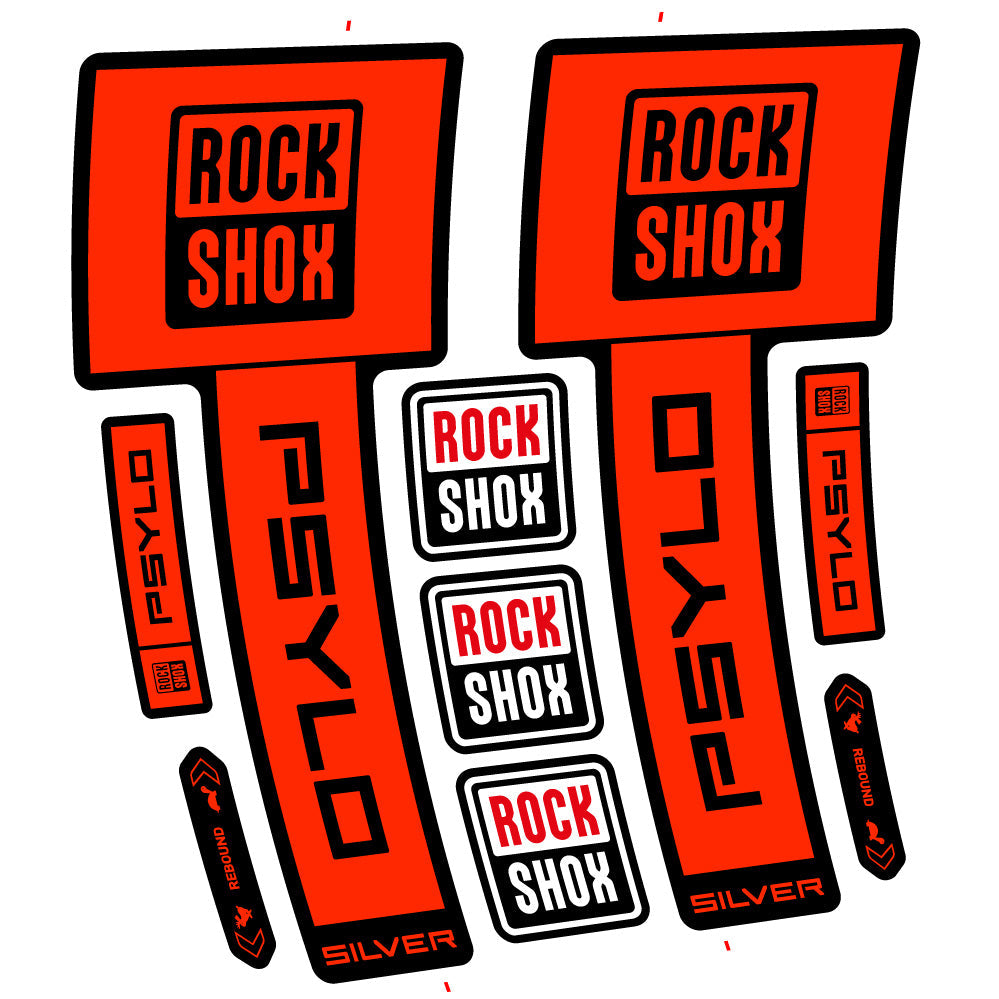 Stickers Rock Shox Psylo Silver 2025 compatibles Autocollants fourche VTT 29"