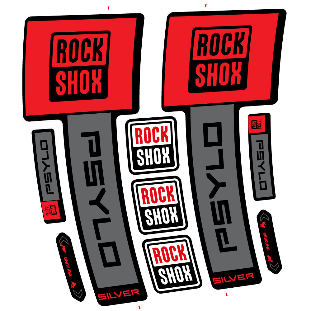 Stickers RockShox Psylo Silver 2025 compatibles - Autocollants fourche VTT