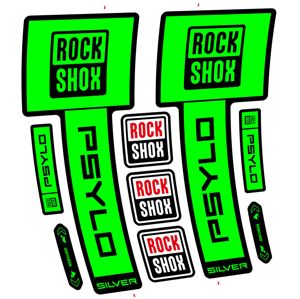 Stickers RockShox Psylo Silver 2025 compatibles - Autocollants fourche VTT