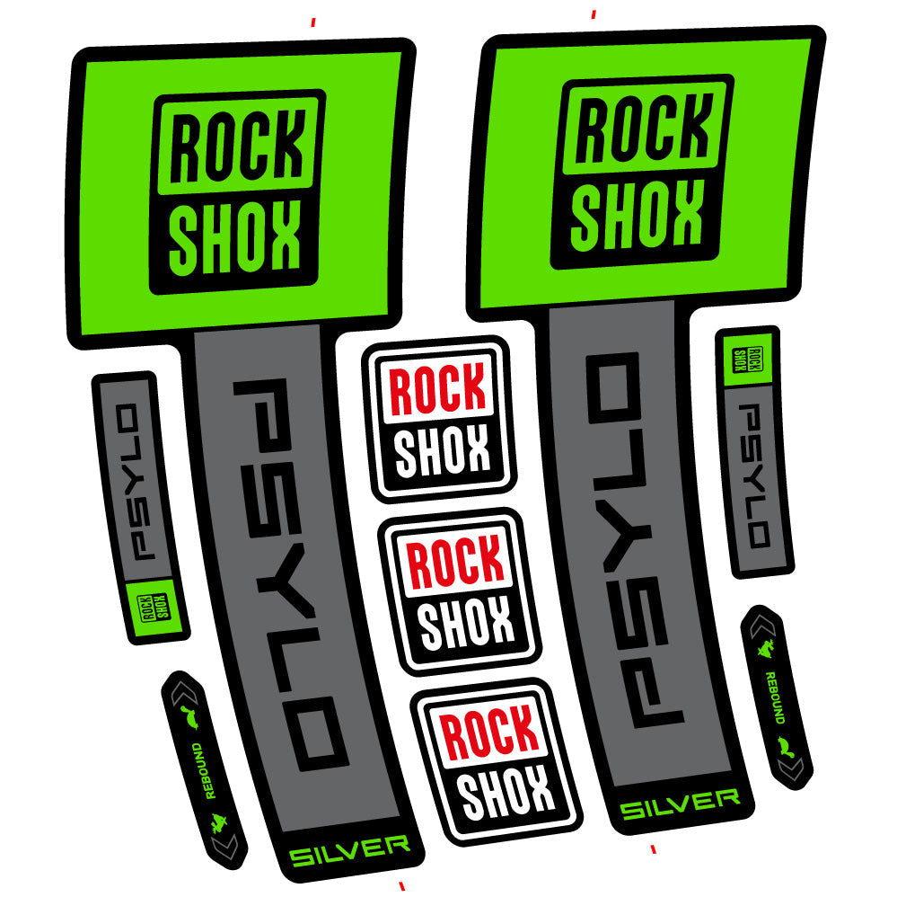 Stickers RockShox Psylo Silver 2025 compatibles - Autocollants fourche VTT
