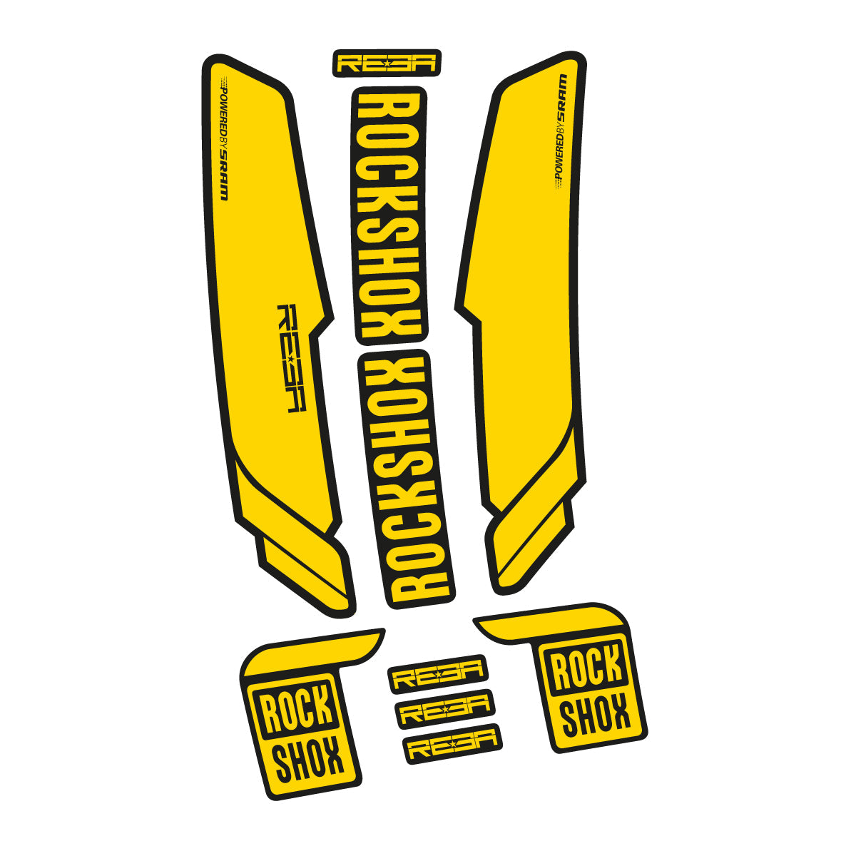 Banana Yellow decal for RockShox Reba 2015-2017 fork – bike sticker vinyl