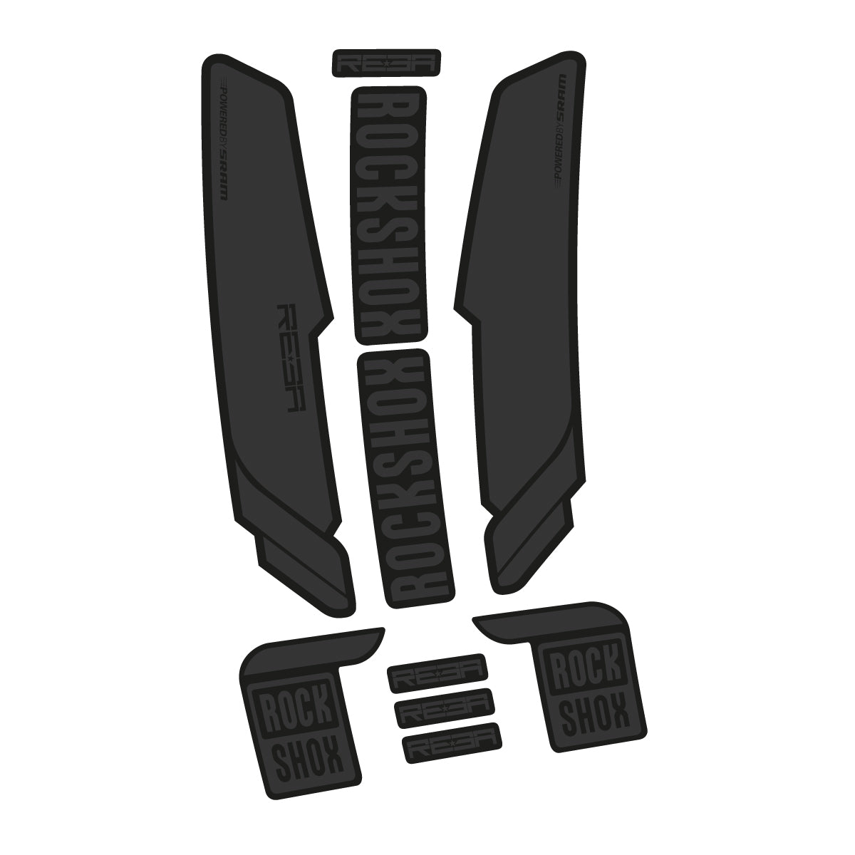 Very Dark Grey decal for RockShox Reba 2015-2017 fork – bike sticker vinyl