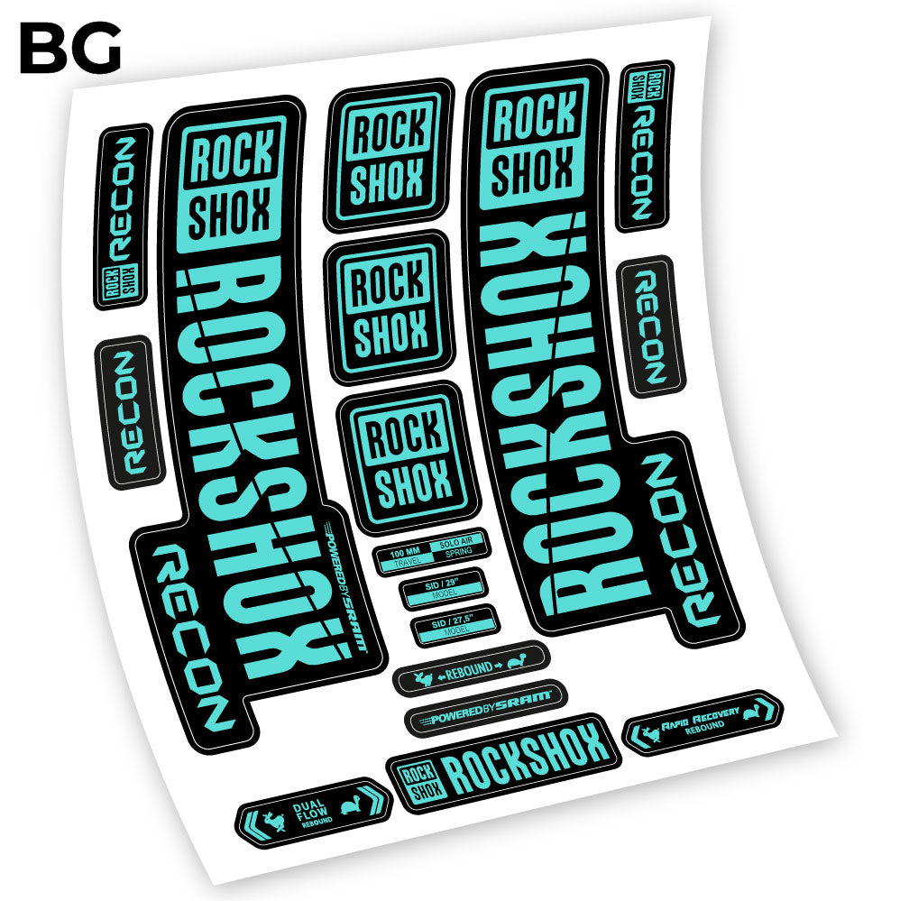 Stickers Rock Shox Recon 2018 compatibles Autocollants fourche VTT