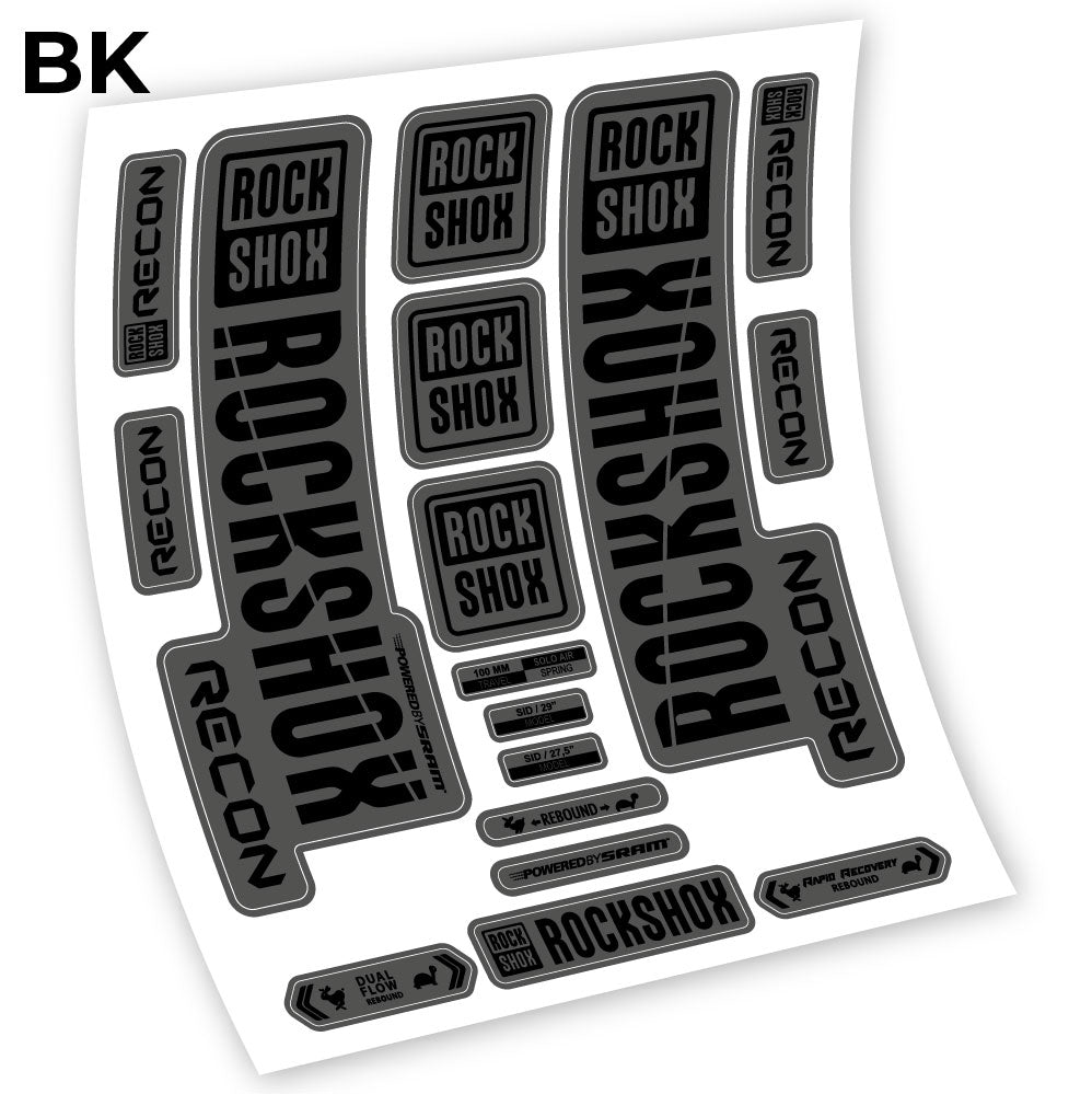 Stickers Rock Shox Recon 2018 compatibles Autocollants fourche VTT