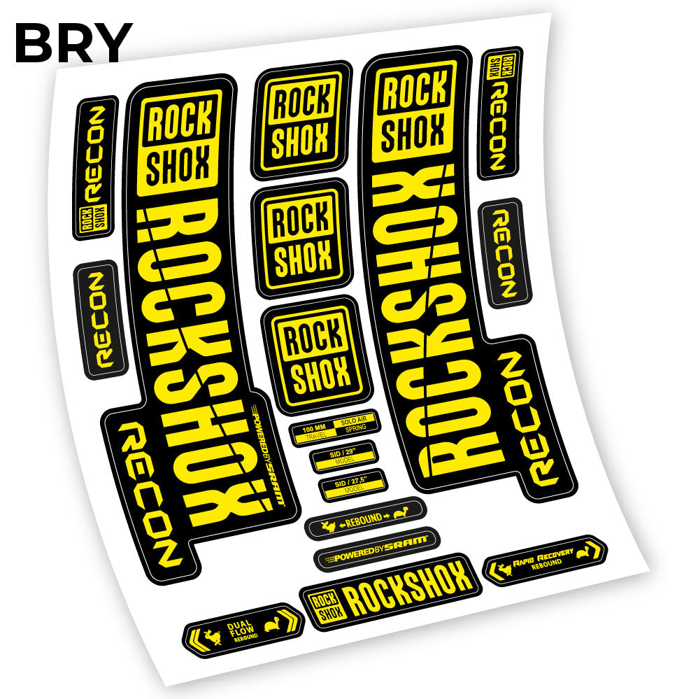 Stickers Rock Shox Recon 2018 compatibles Autocollants fourche VTT