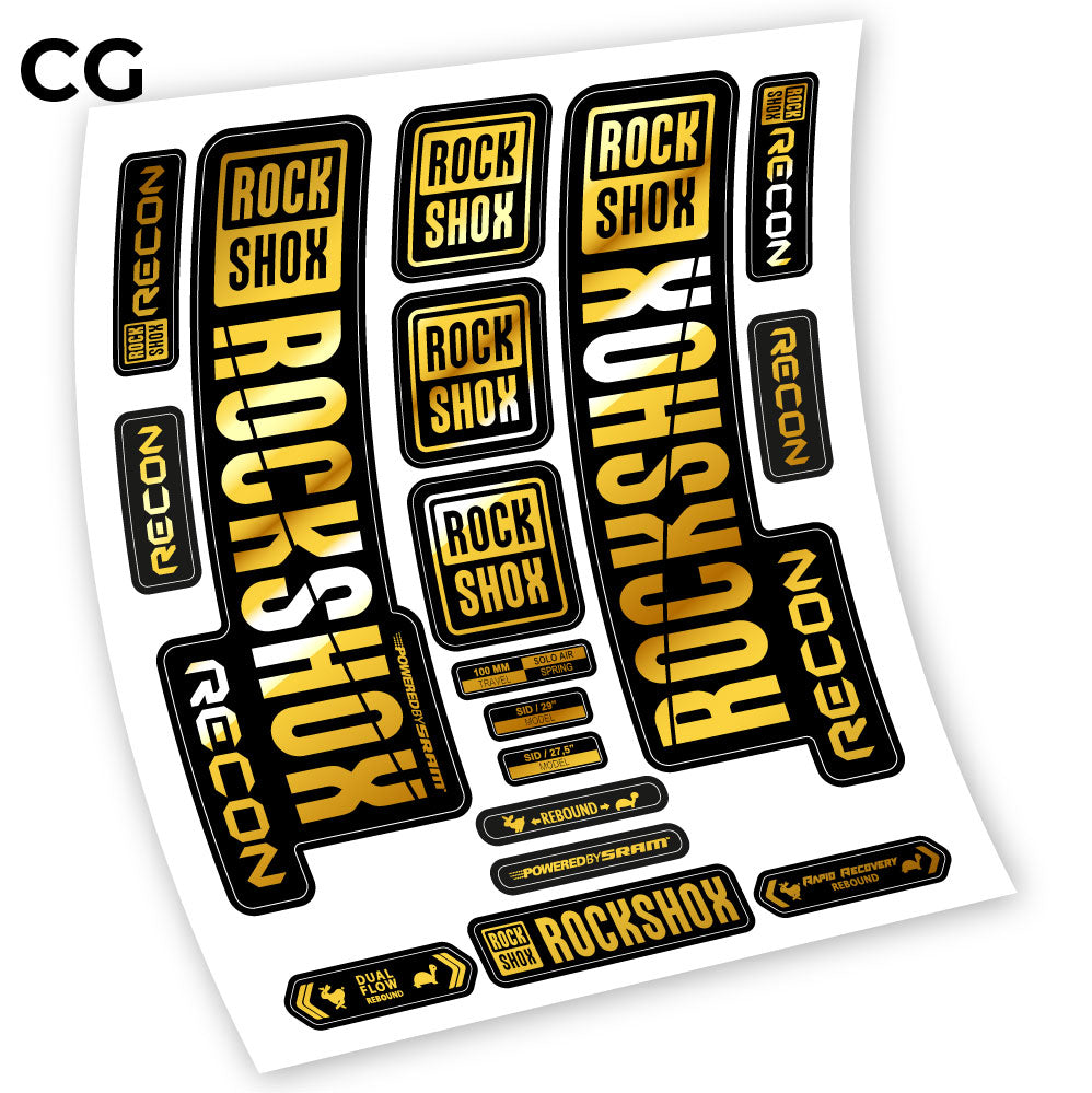 Stickers Rock Shox Recon 2018 compatibles Autocollants fourche VTT