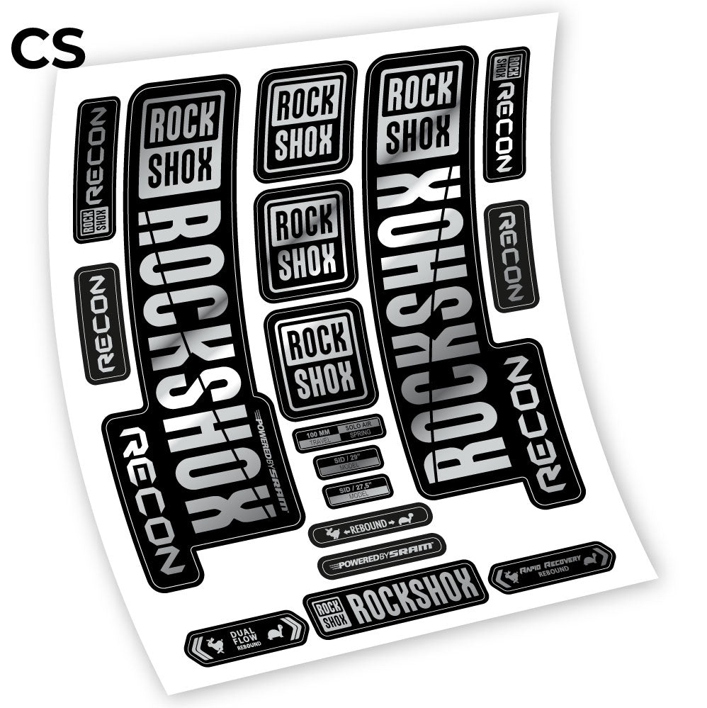Stickers Rock Shox Recon 2018 compatibles Autocollants fourche VTT