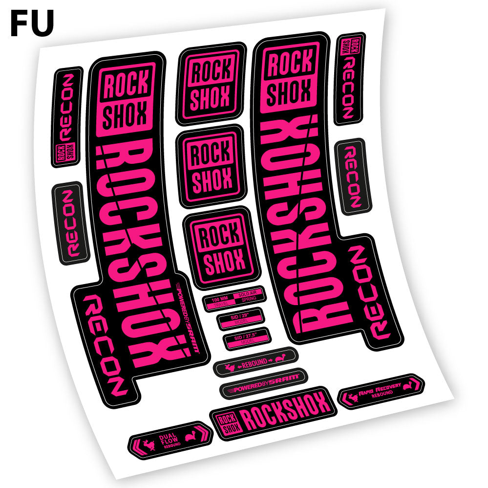 Stickers Rock Shox Recon 2018 compatibles Autocollants fourche VTT