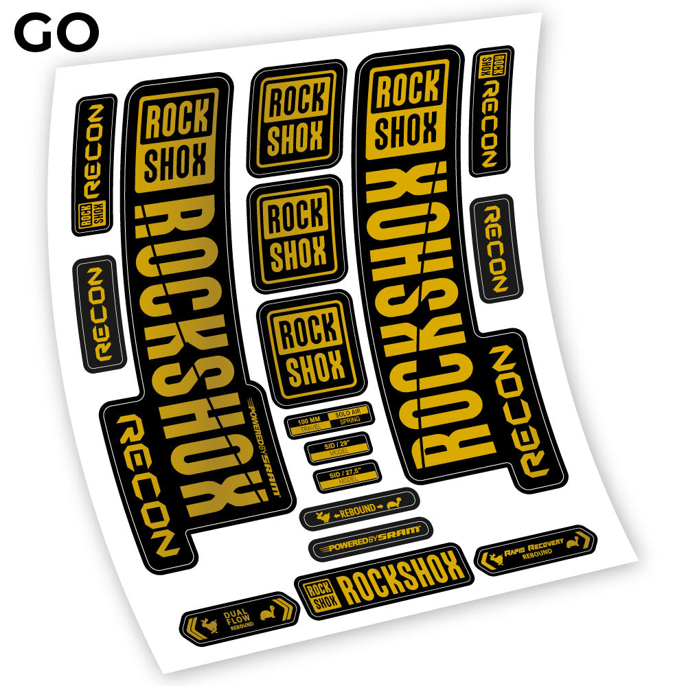 Stickers Rock Shox Recon 2018 compatibles Autocollants fourche VTT