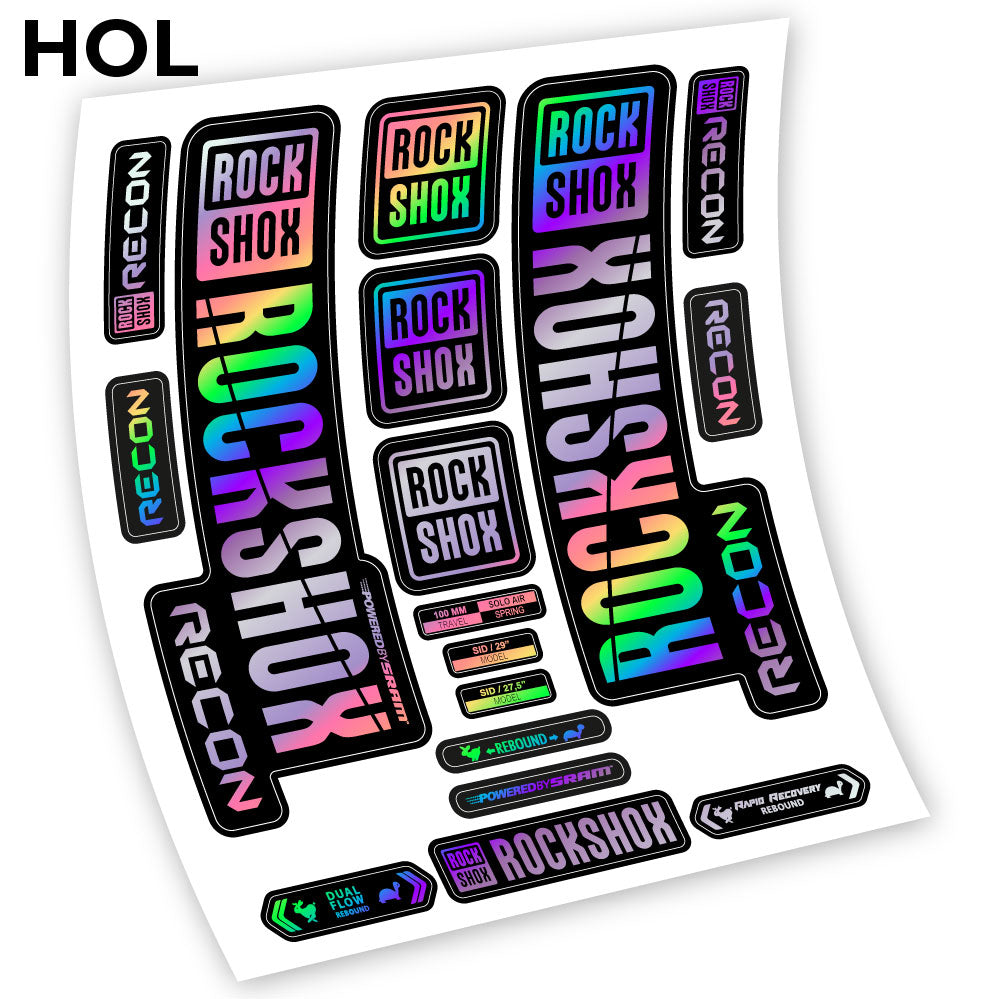 Stickers Rock Shox Recon 2018 compatibles Autocollants fourche VTT