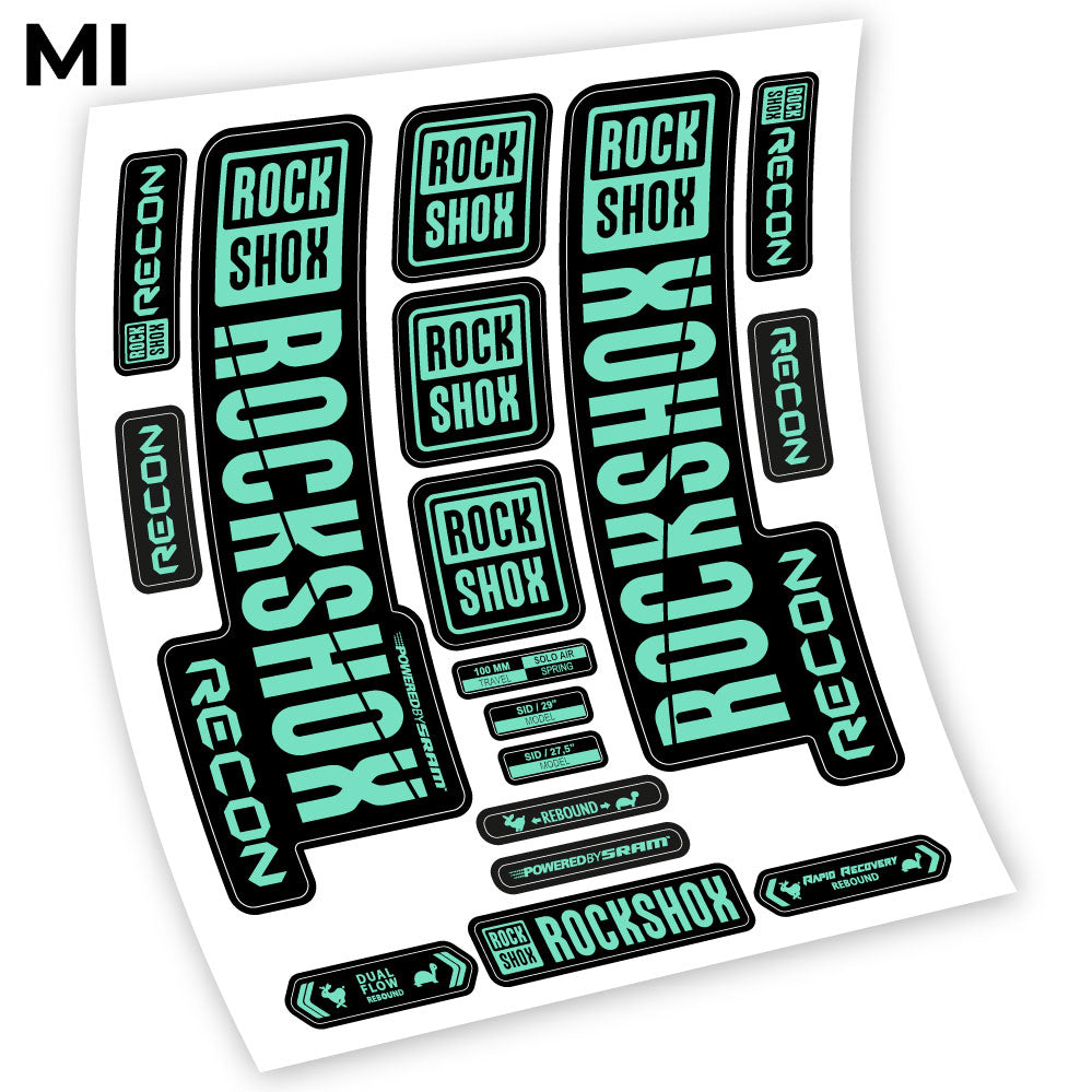 Stickers Rock Shox Recon 2018 compatibles Autocollants fourche VTT