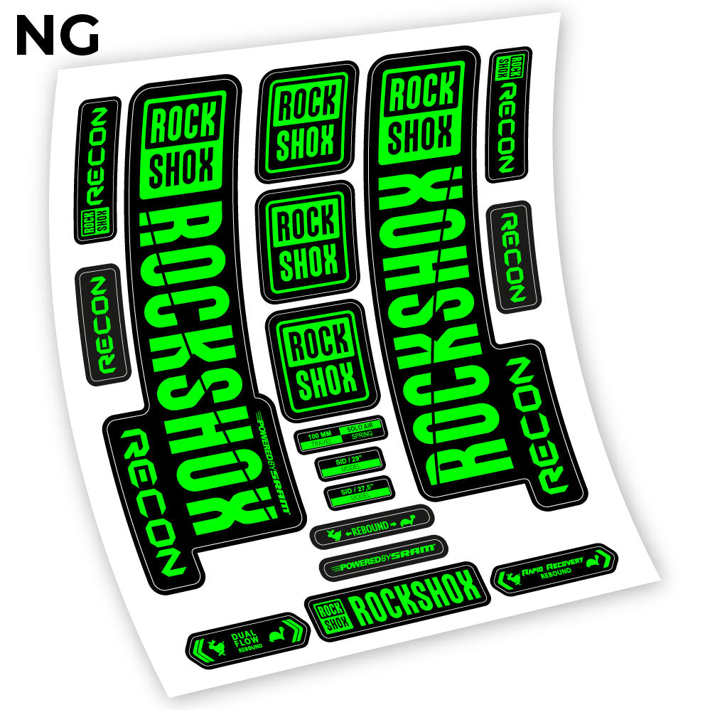 Stickers Rock Shox Recon 2018 compatibles Autocollants fourche VTT