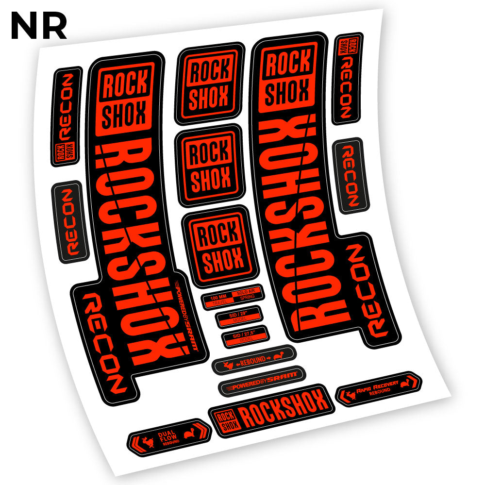Stickers Rock Shox Recon 2018 compatibles Autocollants fourche VTT