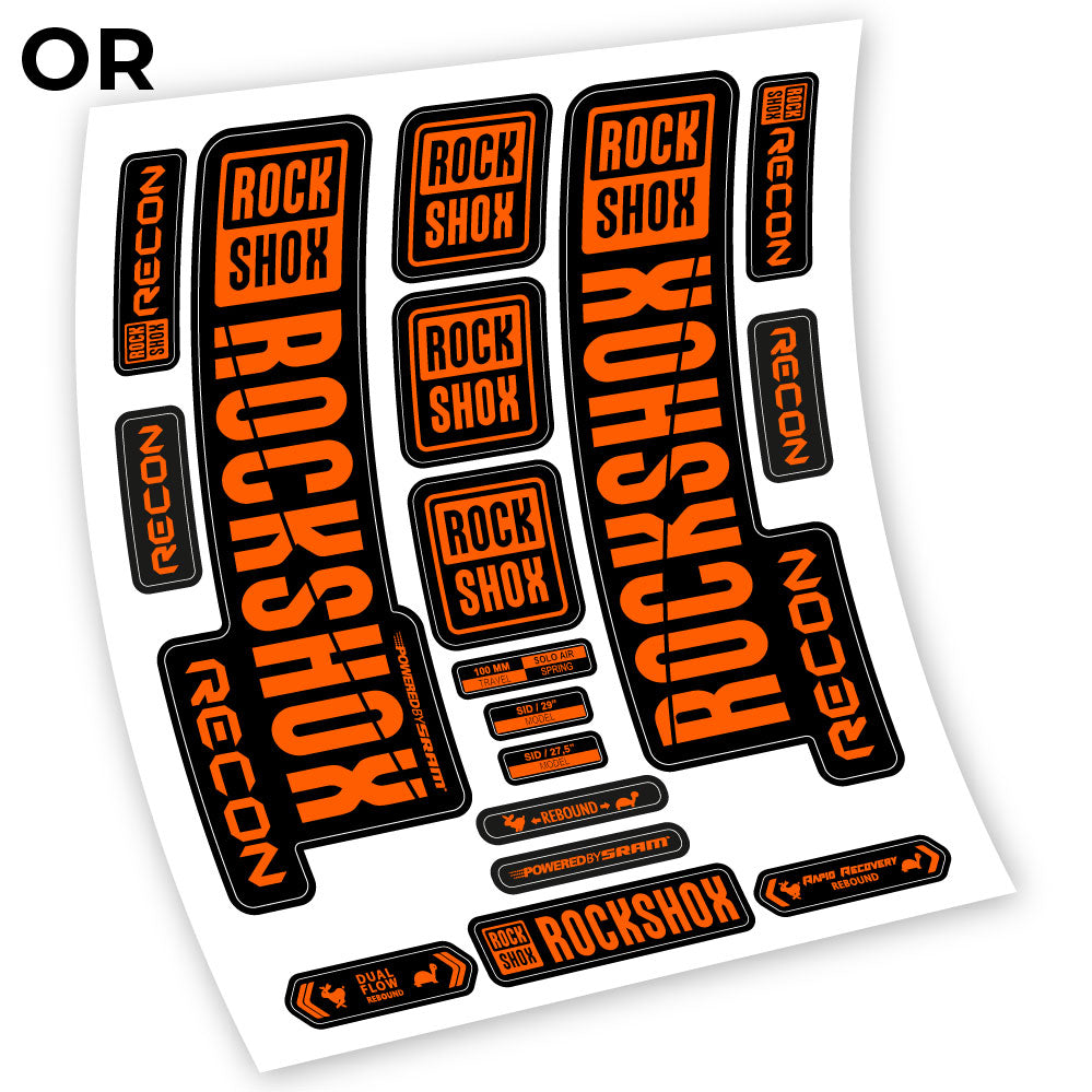 Stickers Rock Shox Recon 2018 compatibles Autocollants fourche VTT