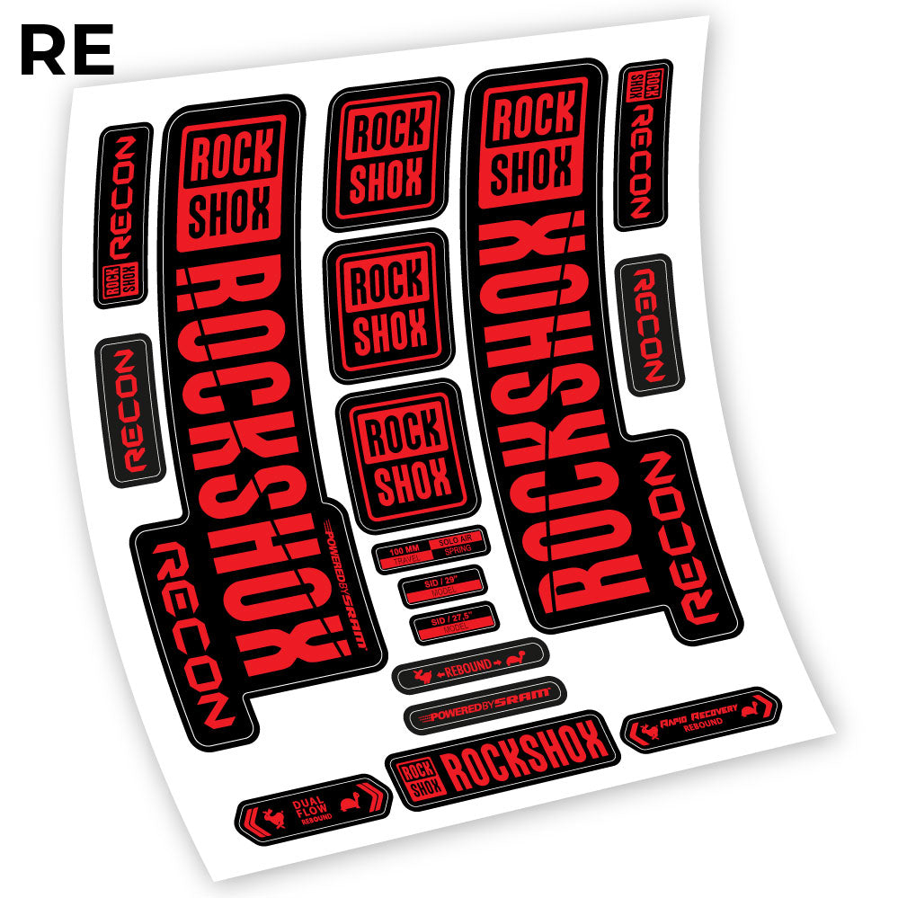 Stickers Rock Shox Recon 2018 compatibles Autocollants fourche VTT