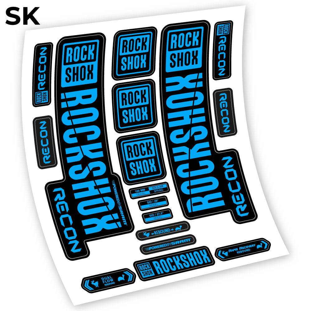 Stickers Rock Shox Recon 2018 compatibles Autocollants fourche VTT