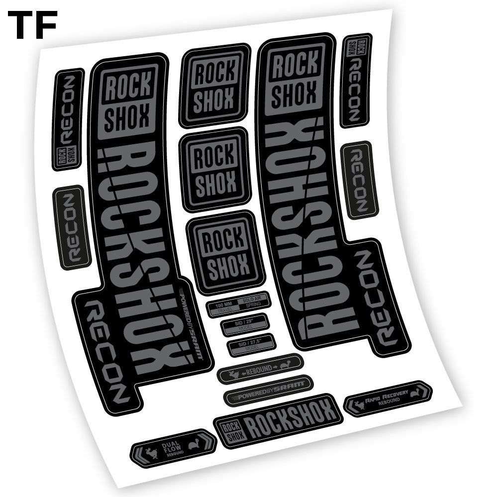 Stickers Rock Shox Recon 2018 compatibles Autocollants fourche VTT