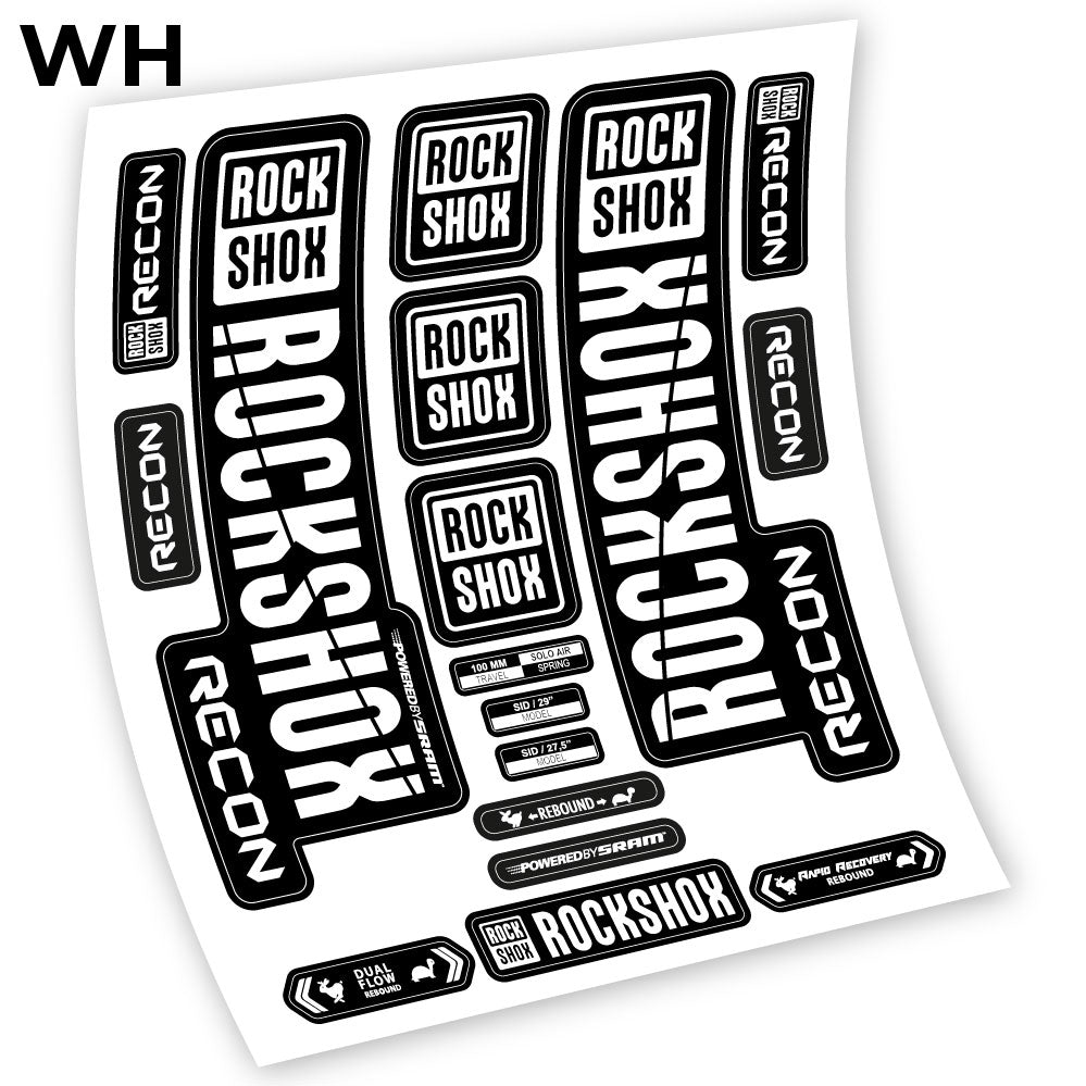 Stickers Rock Shox Recon 2018 compatibles Autocollants fourche VTT