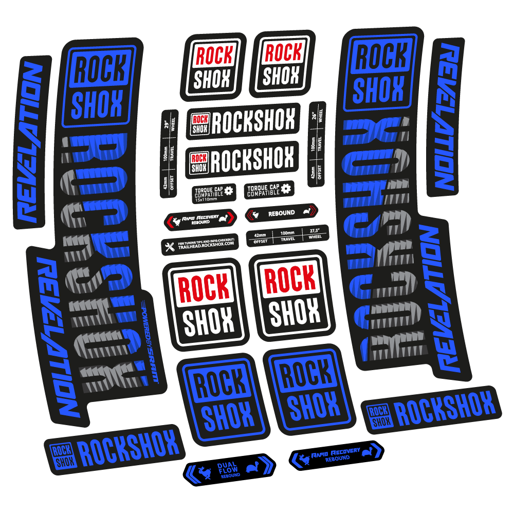 Stickers Rock Shox Revelation 2018 compatibles Autocollants fourche VTT