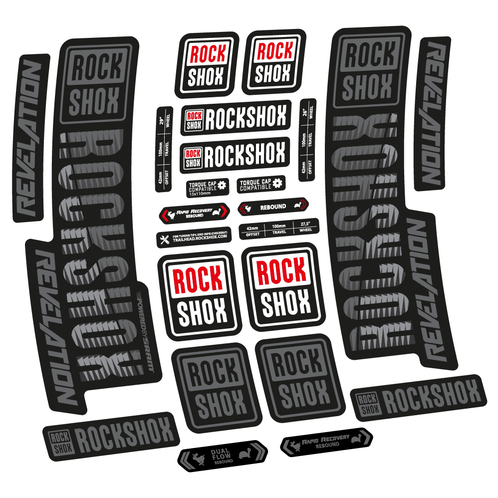 Stickers Rock Shox Revelation 2018 compatibles Autocollants fourche VTT