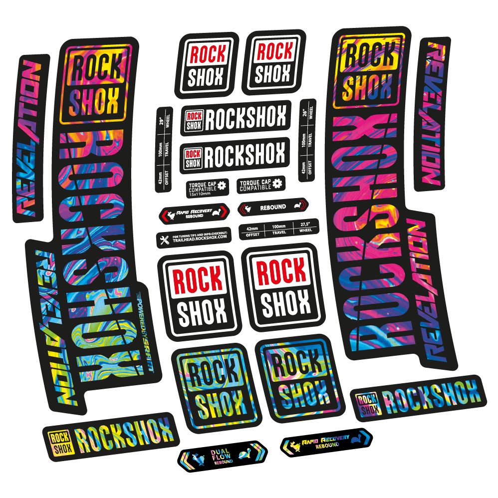 Stickers Rock Shox Revelation 2018 compatibles Autocollants fourche VTT