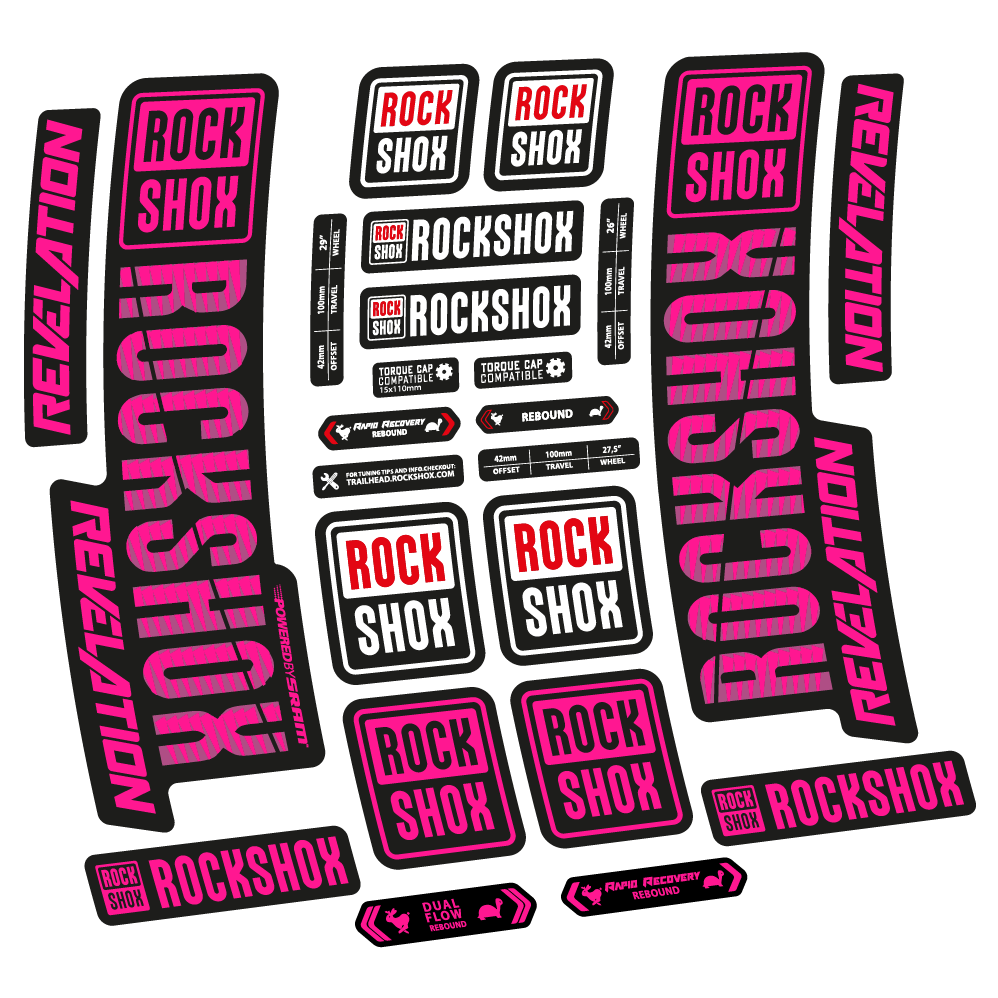 Stickers Rock Shox Revelation 2018 compatibles Autocollants fourche VTT