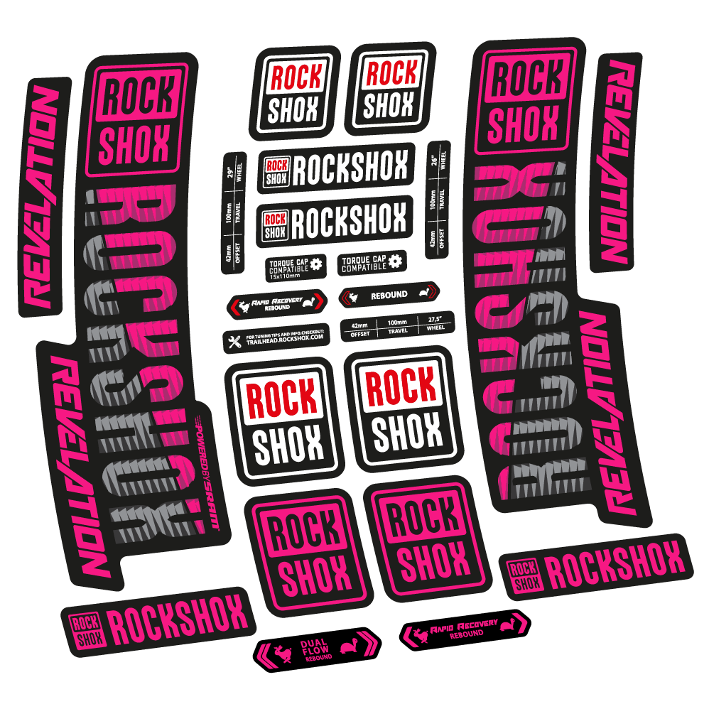 Stickers Rock Shox Revelation 2018 compatibles Autocollants fourche VTT
