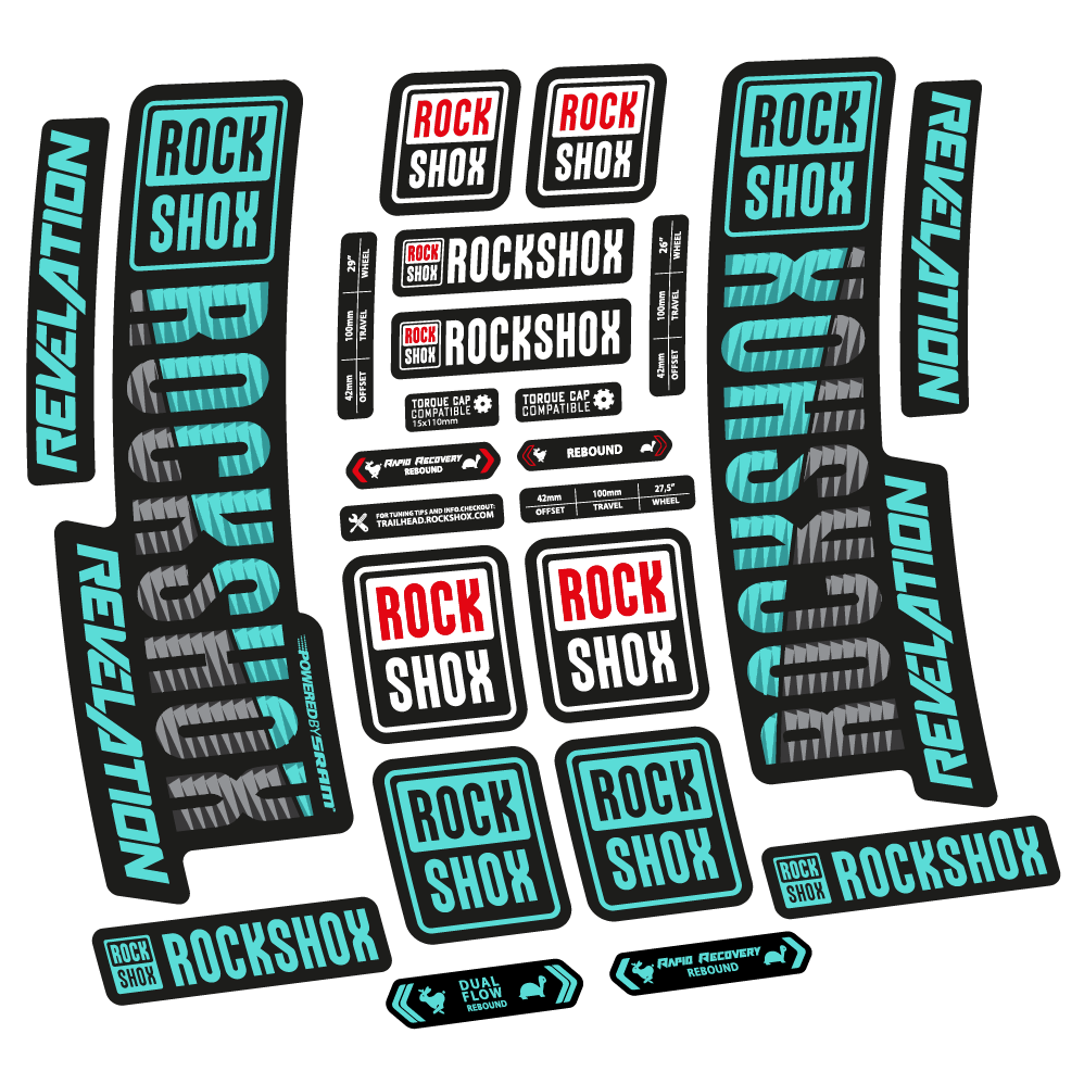 Stickers Rock Shox Revelation 2018 compatibles Autocollants fourche VTT