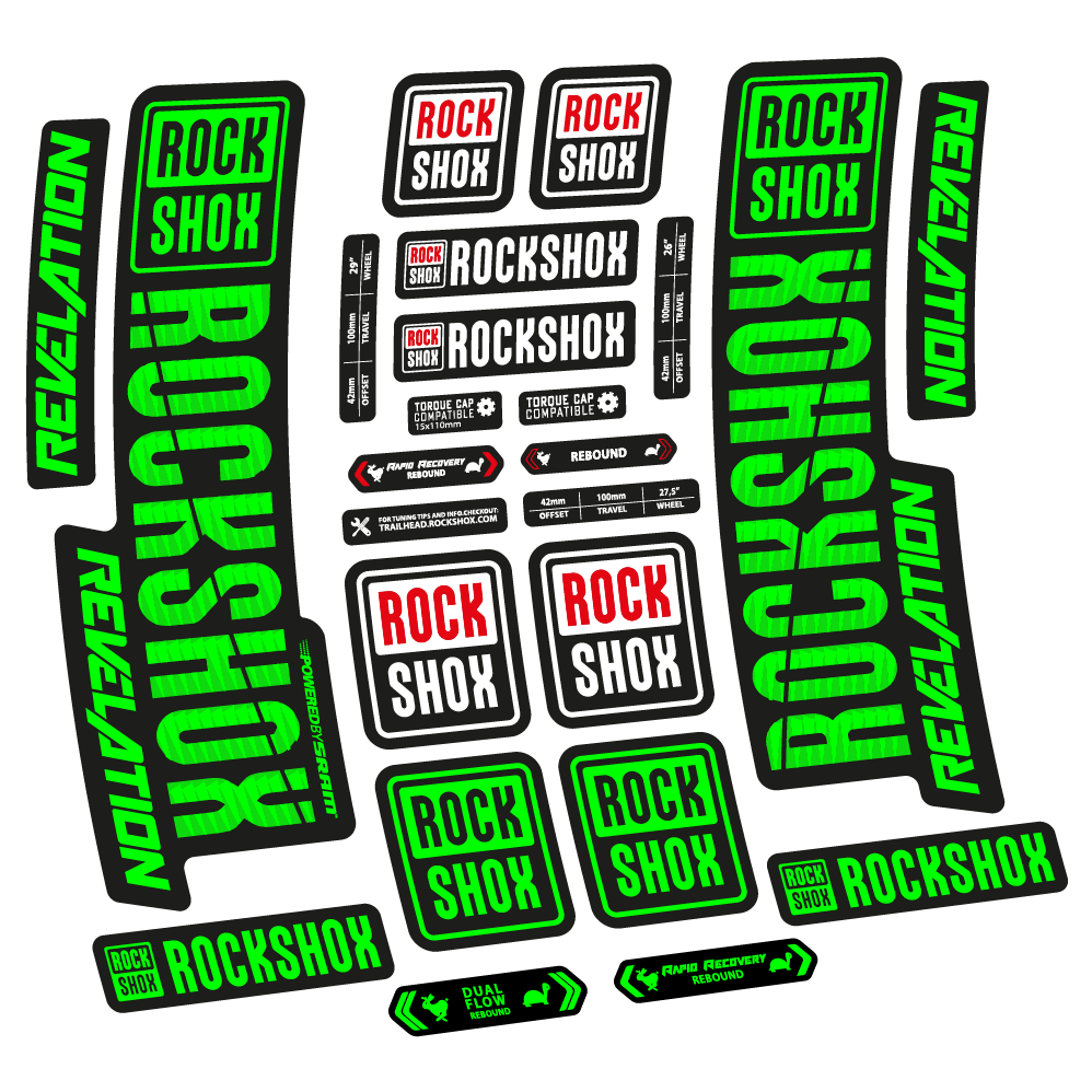 Stickers Rock Shox Revelation 2018 compatibles Autocollants fourche VTT