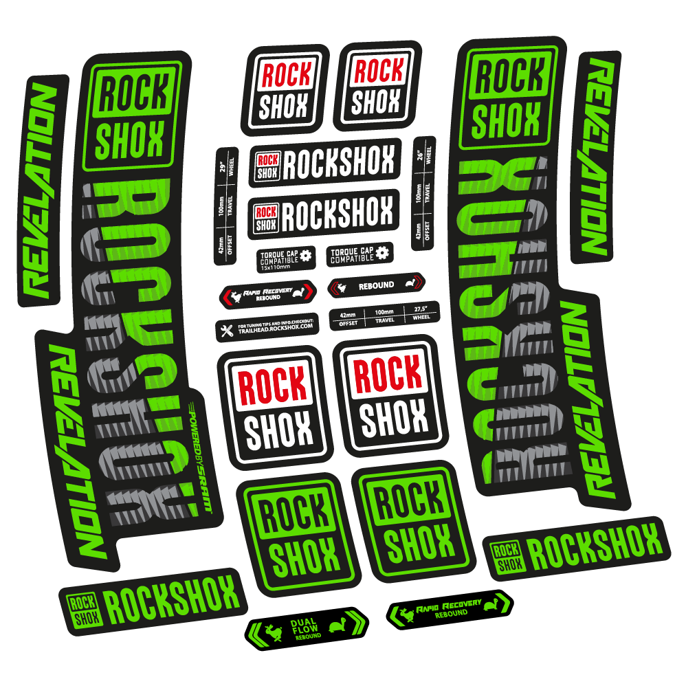 Stickers Rock Shox Revelation 2018 compatibles Autocollants fourche VTT