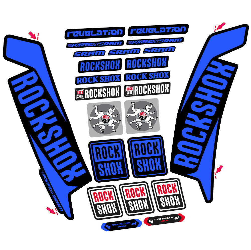 Stickers Rock Shox Revelation 2016 compatibles - Autocollants fourche VTT