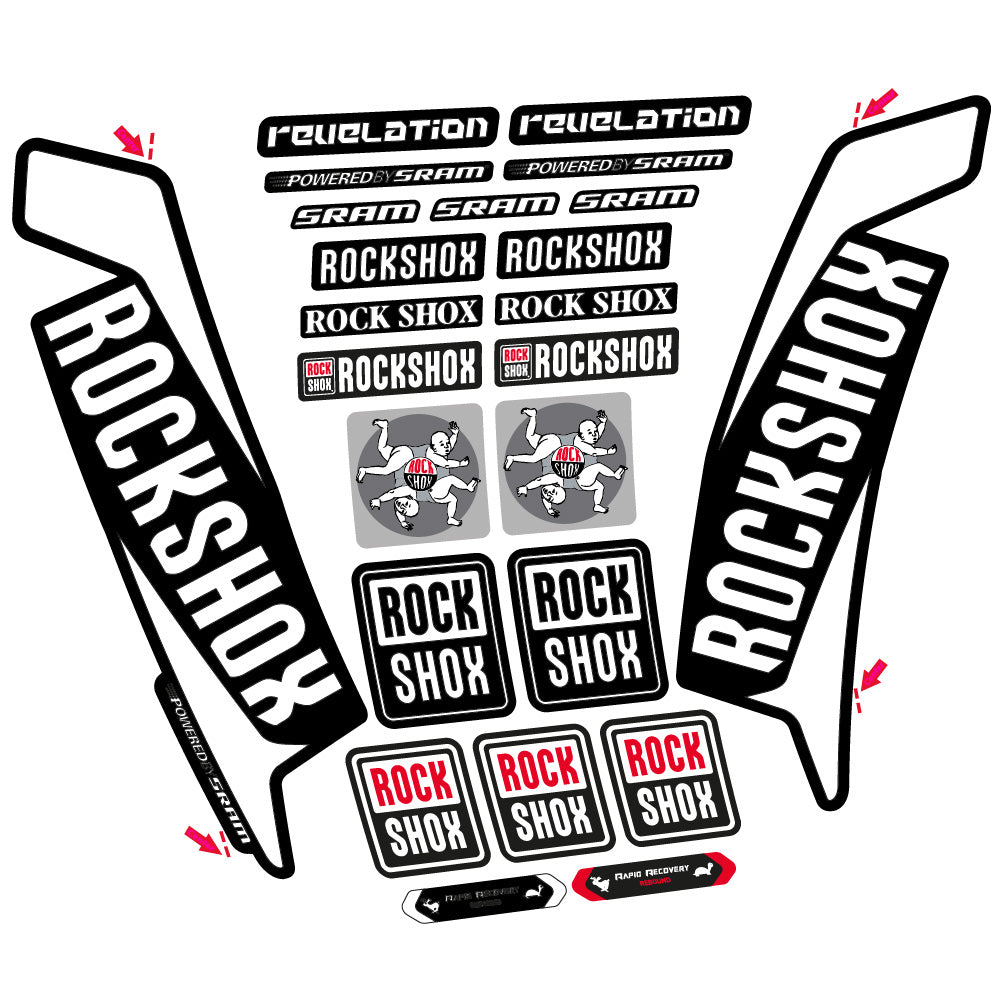 Stickers Rock Shox Revelation 2016 compatibles - Autocollants fourche VTT