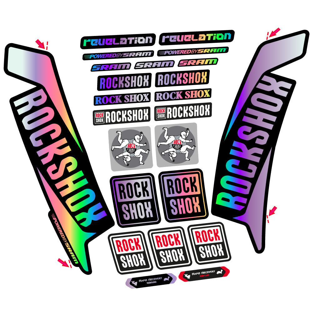 Stickers Rock Shox Revelation 2016 compatibles Autocollants fourche VTT 29"