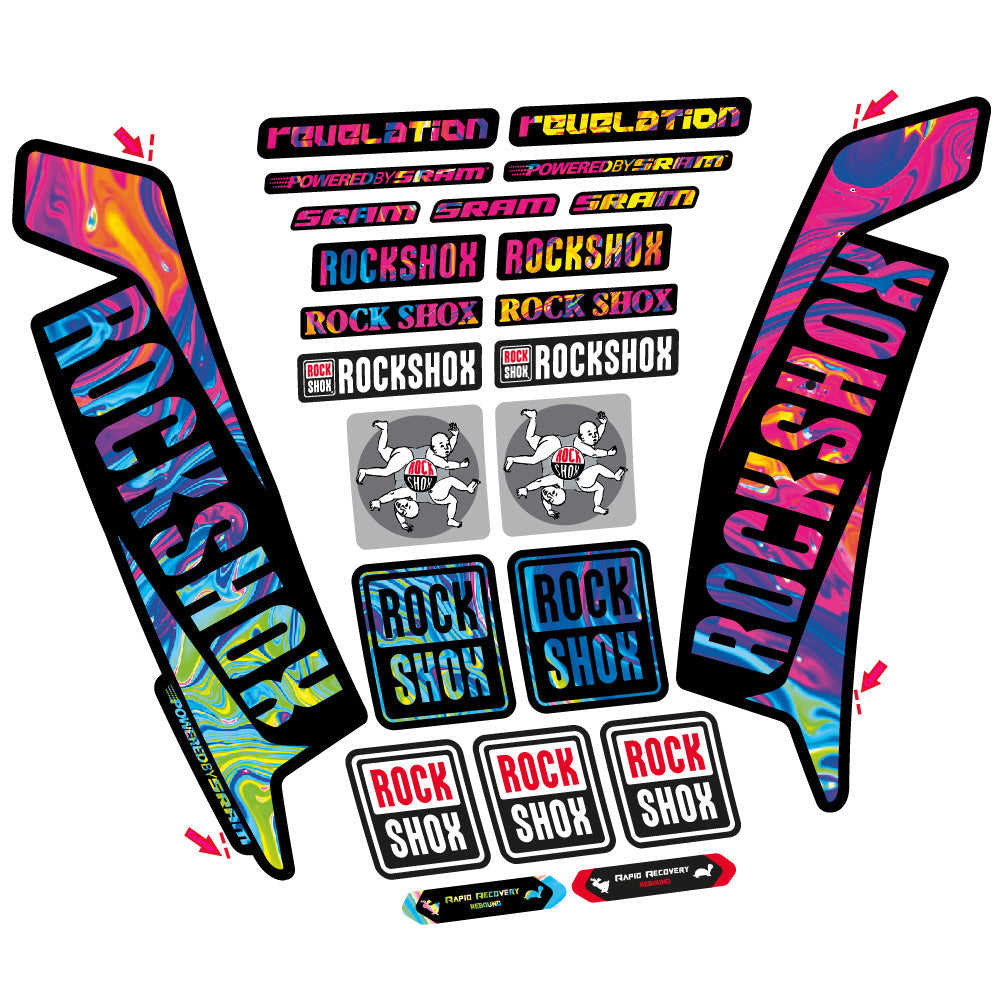 Stickers Rock Shox Revelation 2016 compatibles Autocollants fourche VTT 29"