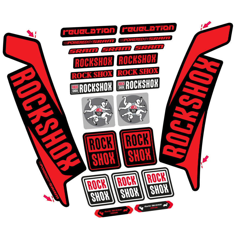Stickers Rock Shox Revelation 2016 compatibles - Autocollants fourche VTT