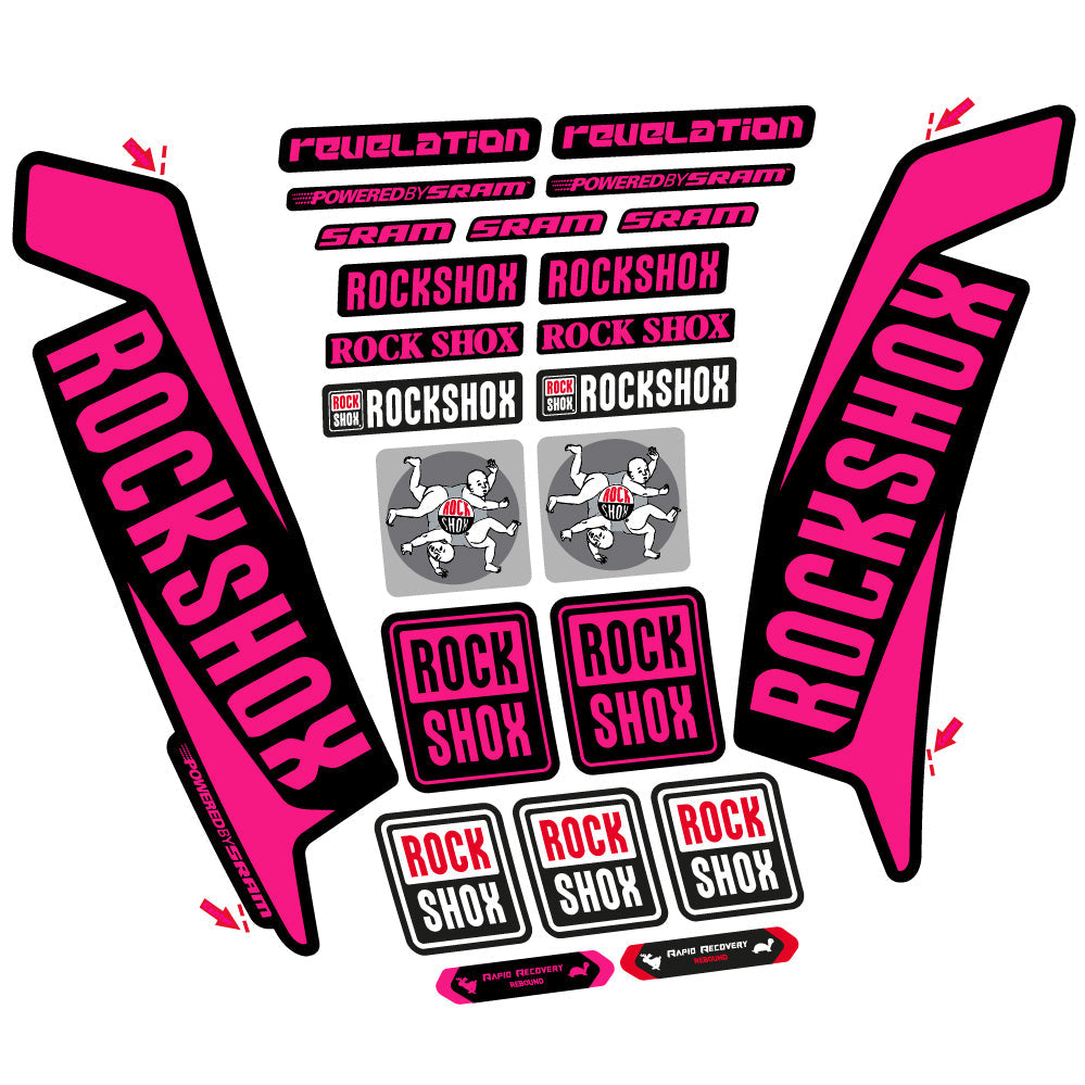 Stickers Rock Shox Revelation 2016 compatibles - Autocollants fourche VTT