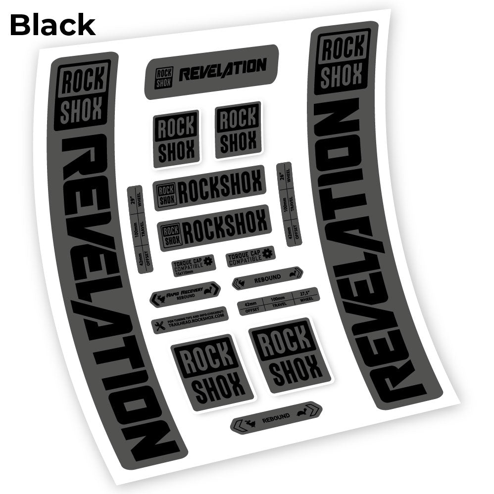 Stickers Rock Shox Revelation 2021 compatibles Autocollants fourche VTT