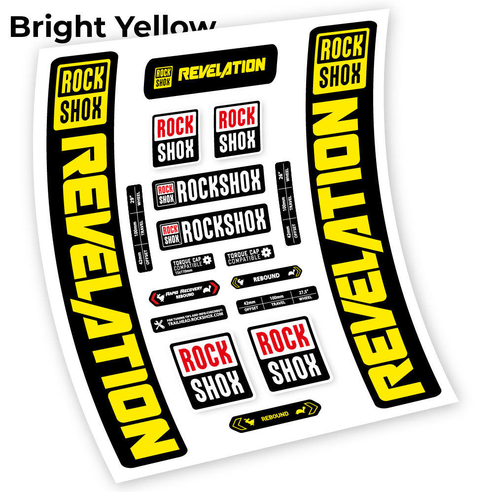 Stickers Rock Shox Revelation 2021 compatibles Autocollants fourche VTT