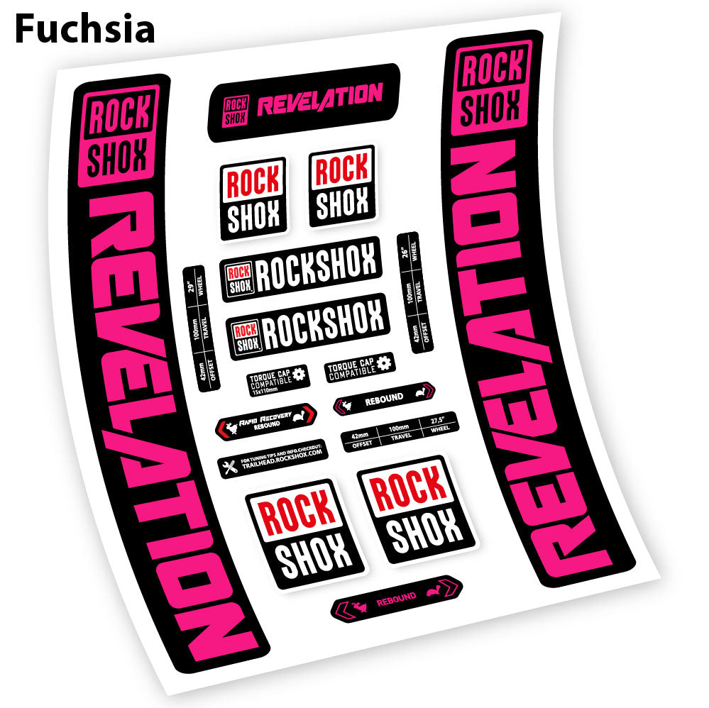 Stickers Rock Shox Revelation 2021 compatibles Autocollants fourche VTT